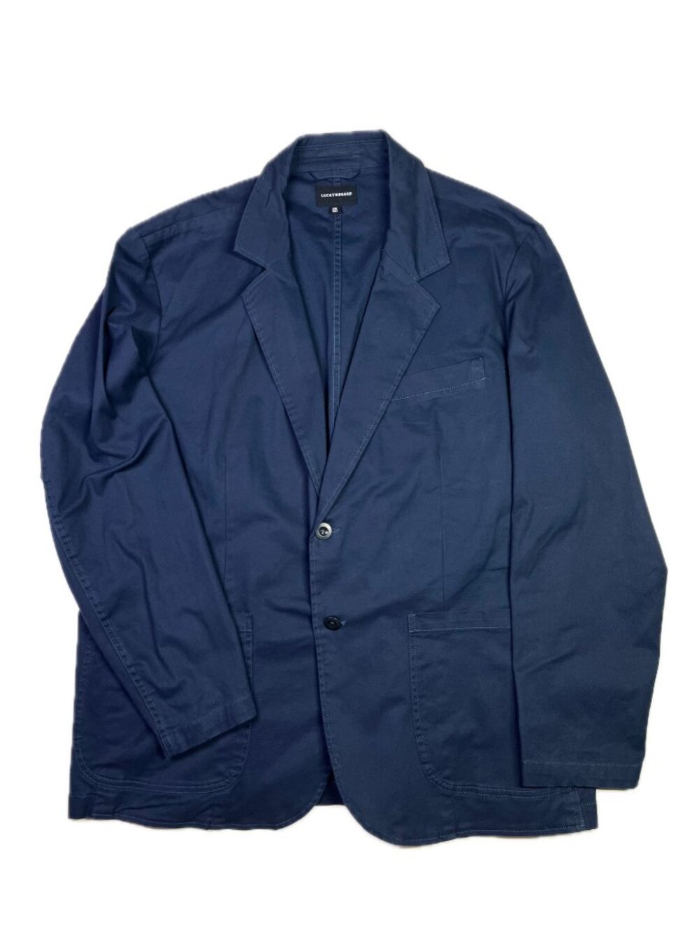NWT Lucky Brand Men's XXL "Washed Blazer" Jacket Parisian Night Blue Cotton